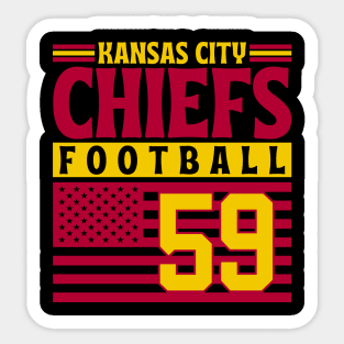 Kansas City Chiefs 1959 American Flag Football Sticker